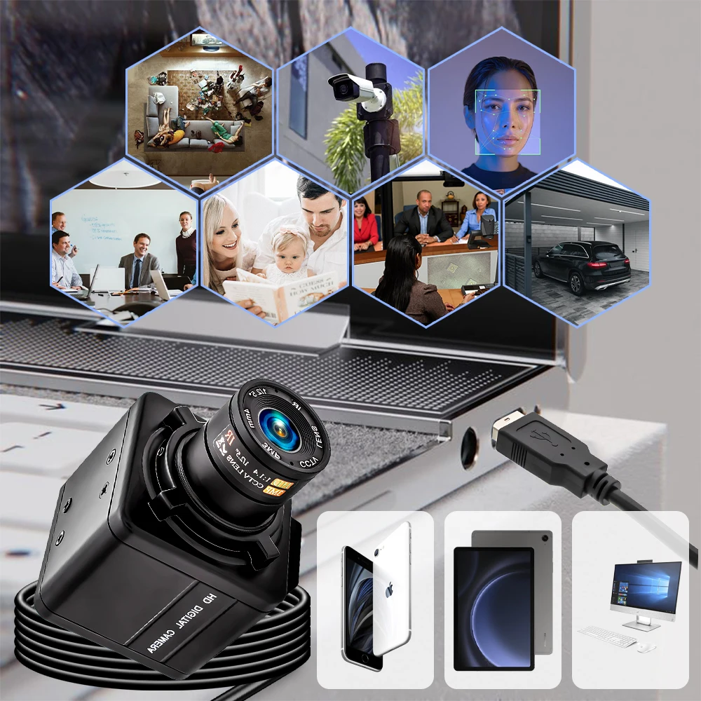 Global Shutter USB Camera 1080P 90FPS Industrial Metal Box With Fixed Focal Lens