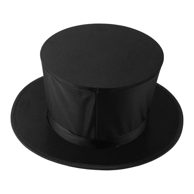 Black Folding Top Hat Spring Magic Tricks Appearing/Vanishing Objects Hat Stage Accessories Gimmick Magician Comedy Party Props 4