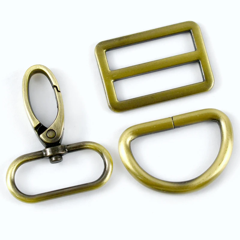 20 Moschettoni Girevoli In Bronzo Anticato - Per Cinghie Da 2,5cm