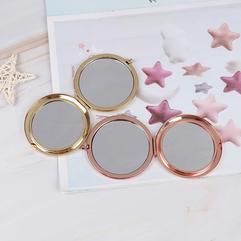 

TSHOU738 Portable Double Side Mirro Fashion Women Ladies Make Up Mirror Cosmetic Folding Compact Pocket With Makeup Tool Gift