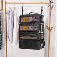 1pcs Travel Clothes Storage Bag, Multi-Layer Wardrobe Organizer with Hanging Hook Large Capacity Foldable Luggage Organizer 2