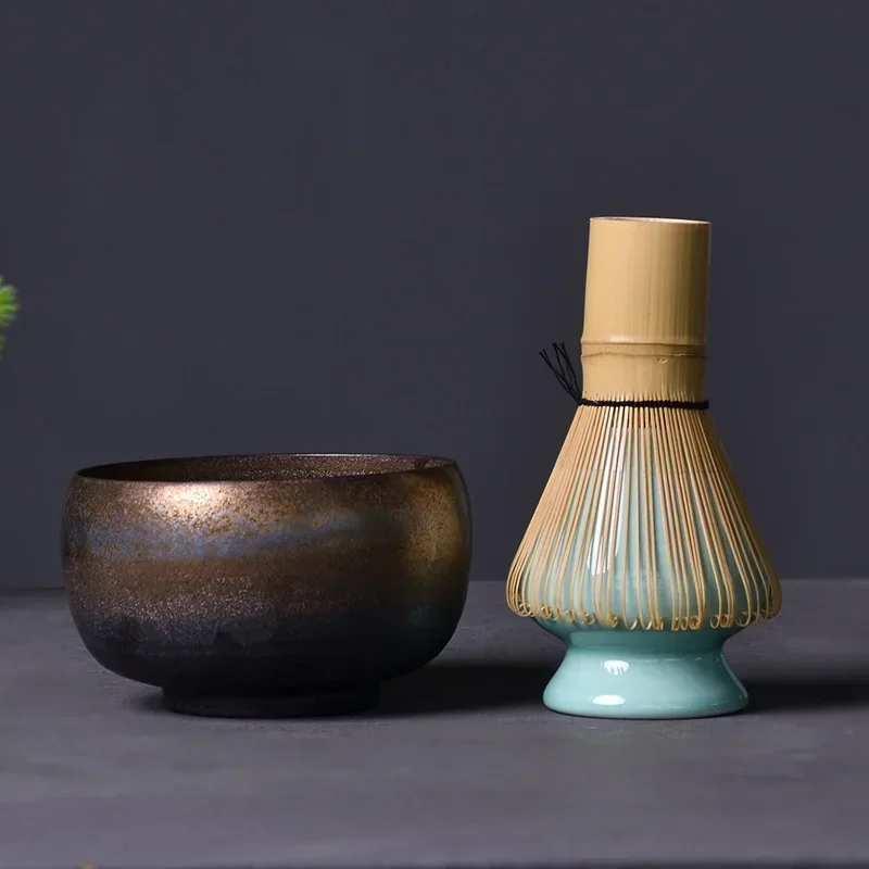 traditional matcha sets natural bamboo matcha whisk ceremic bowl whisk holder japanese style tea sets