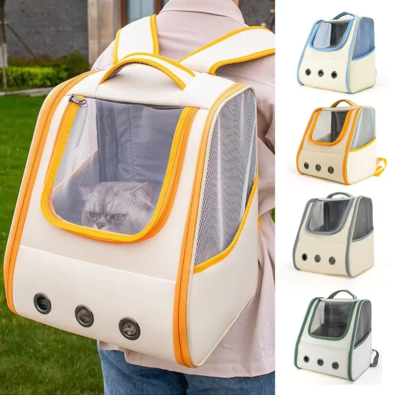 Portable Pet Cat Carrier Bag Cat Backpack Breathable Shoulder Bag for Small Dogs Carrying Pet Supplies Outdoor Travel Backpack