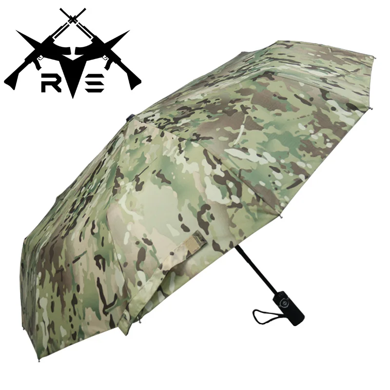 Ronson Camouflage Tactical Umbrella Automatic Umbrella Camouflage MC Pattern CLASSIC Travel Outdoor For Tactical Umbrella