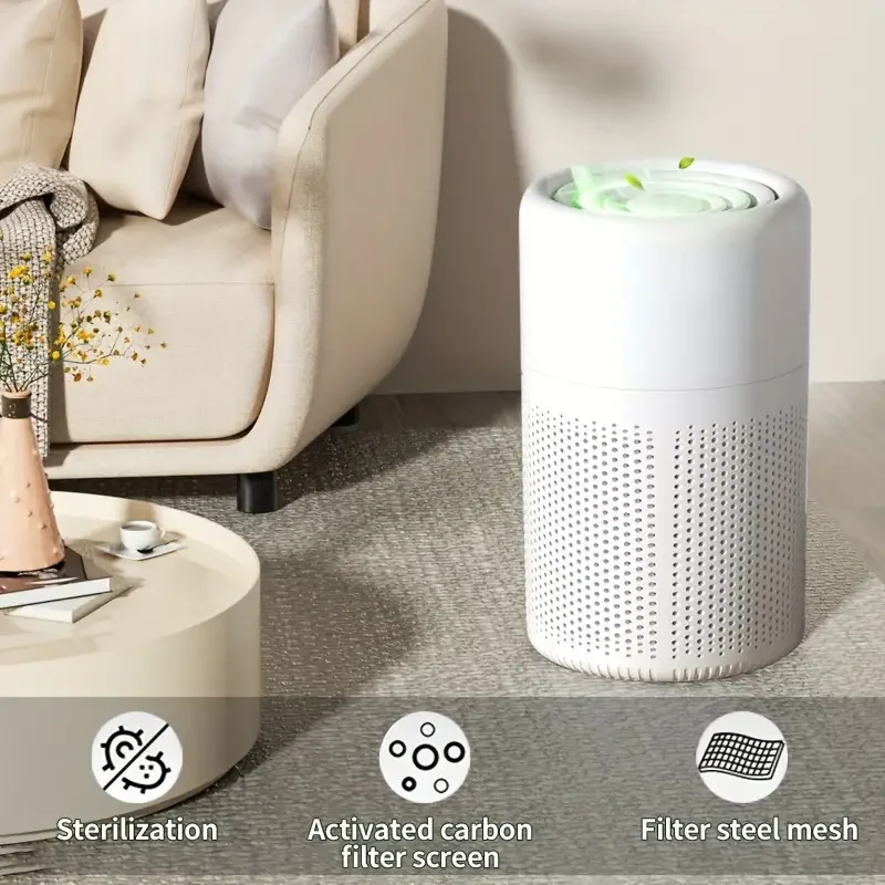 HEPA air purifier with scented sponge for home, odor eliminator for office, bedrooms, and living rooms.