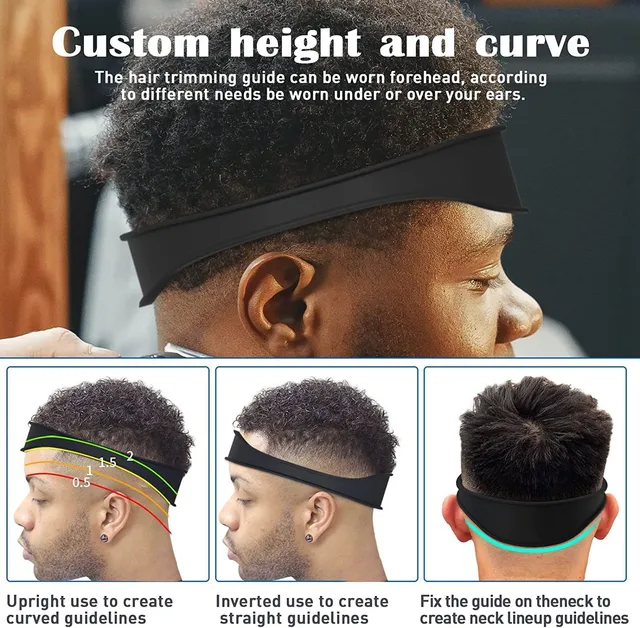 1/3Pcs Barber Hair Comb Kit Flat Top Hair Cutting Fading Stying Men Fade Brush Adjustable Headband Salon Hair Tool Accessories 4
