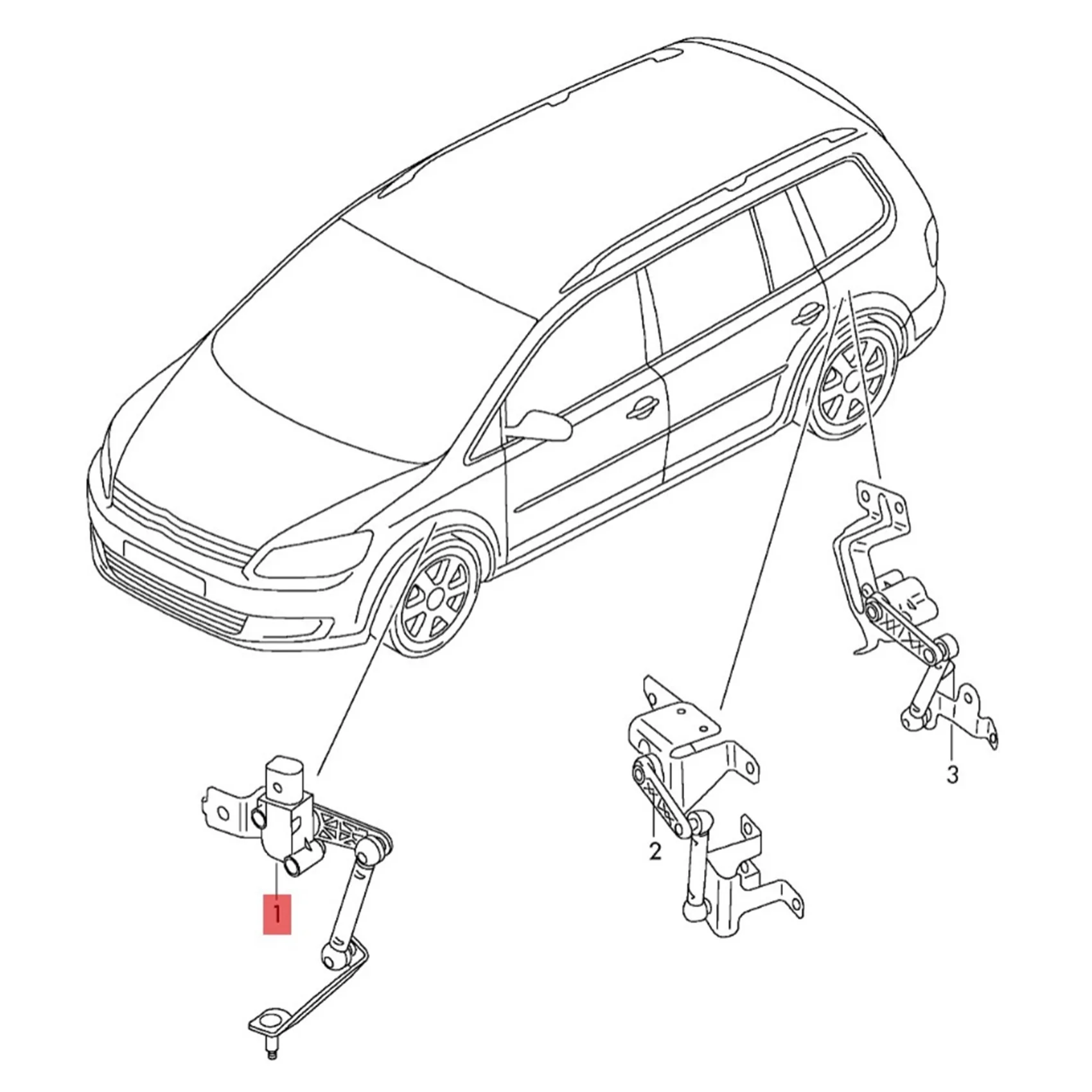 AEF3-1K0941274C 제논 헤드라이트 레벨 센서 액체 레벨 제논 센서 (A3, 골프 5, 골프 6 용)