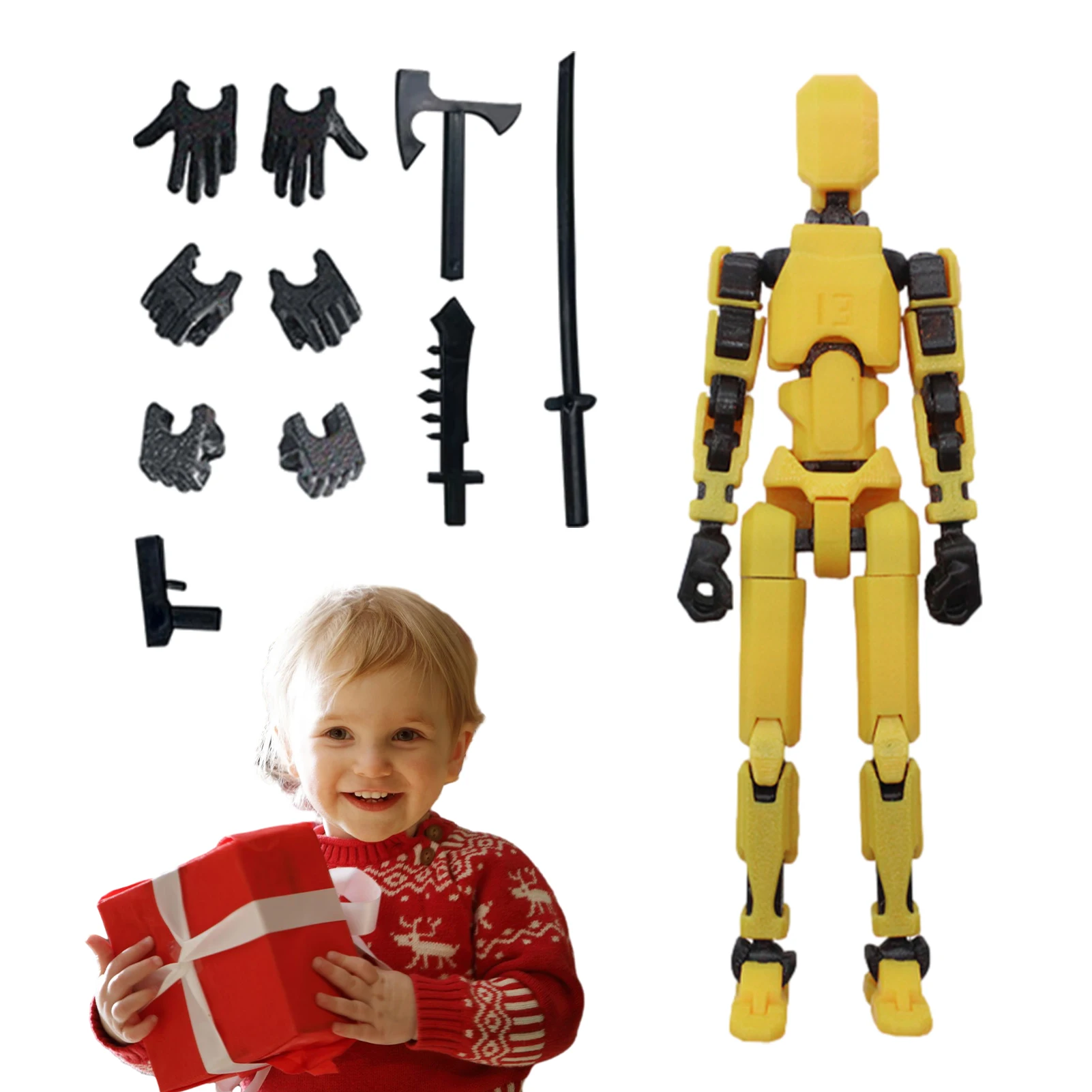 Full Joint Action Figure 3D Mini Action Figure with Full Body 13 Articulated Joints Movable Figures for Coffee Table Bookshelf 2