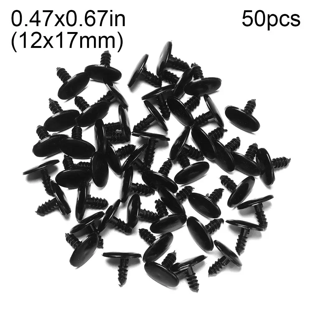 wholesale 50pcs/lot 4.5mm/5mm/6mm/7mm/8mm/9mm/10mm/12mm/13mm Black Round  FLAT Safety Eyes Plastic Doll Eyes