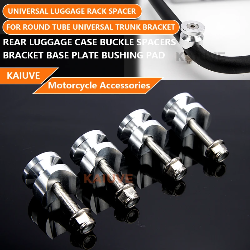 Motorcycle Tail Box 4PCS Universal Motorcycle Rear Luggage Case Tail Top Box Helmet Trunk Bracket Base Plate Bushing Pad Buckle Spacers Motor Access