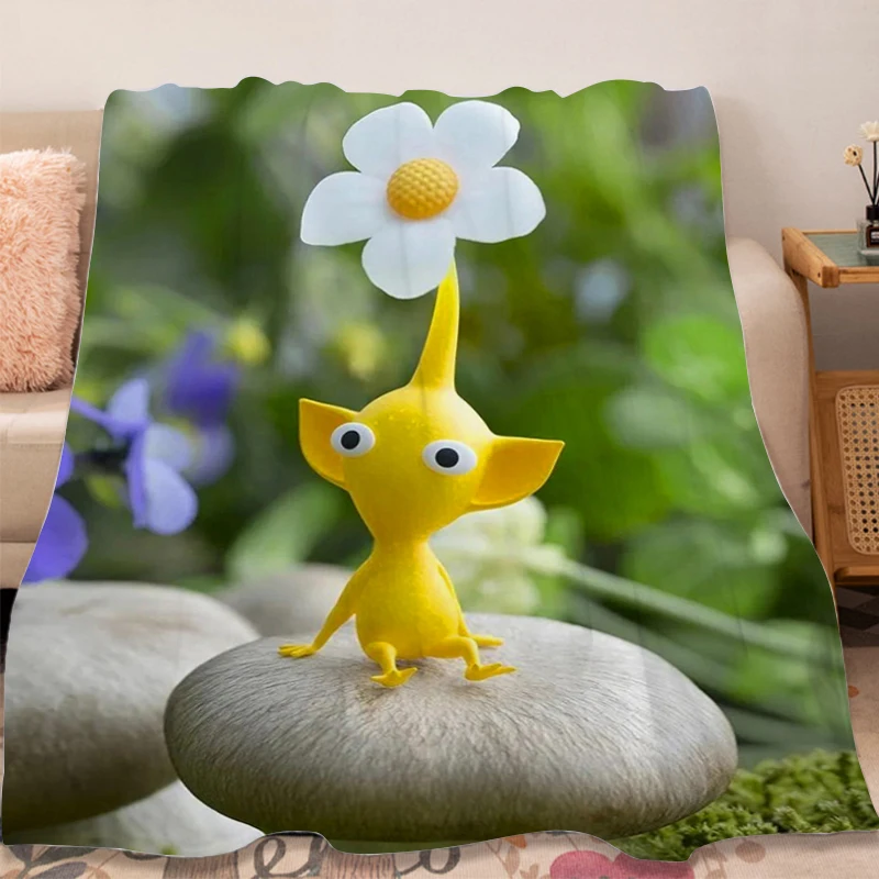 애니메이션 담요 A-Pikmins 소파 겨울 푹신하고 부드러운 담요, 극세사 침구, 따뜻한 무릎 침대, 플리스 캠핑 맞춤형 낮잠 홈 담요