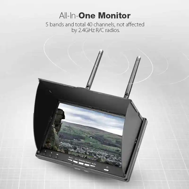 For Fpv Receiver Monitor 5.8ghz 40ch Inch Video Screen For Fpv Multicopte  Lcd5802d 100‑240v Parts  Accs AliExpress