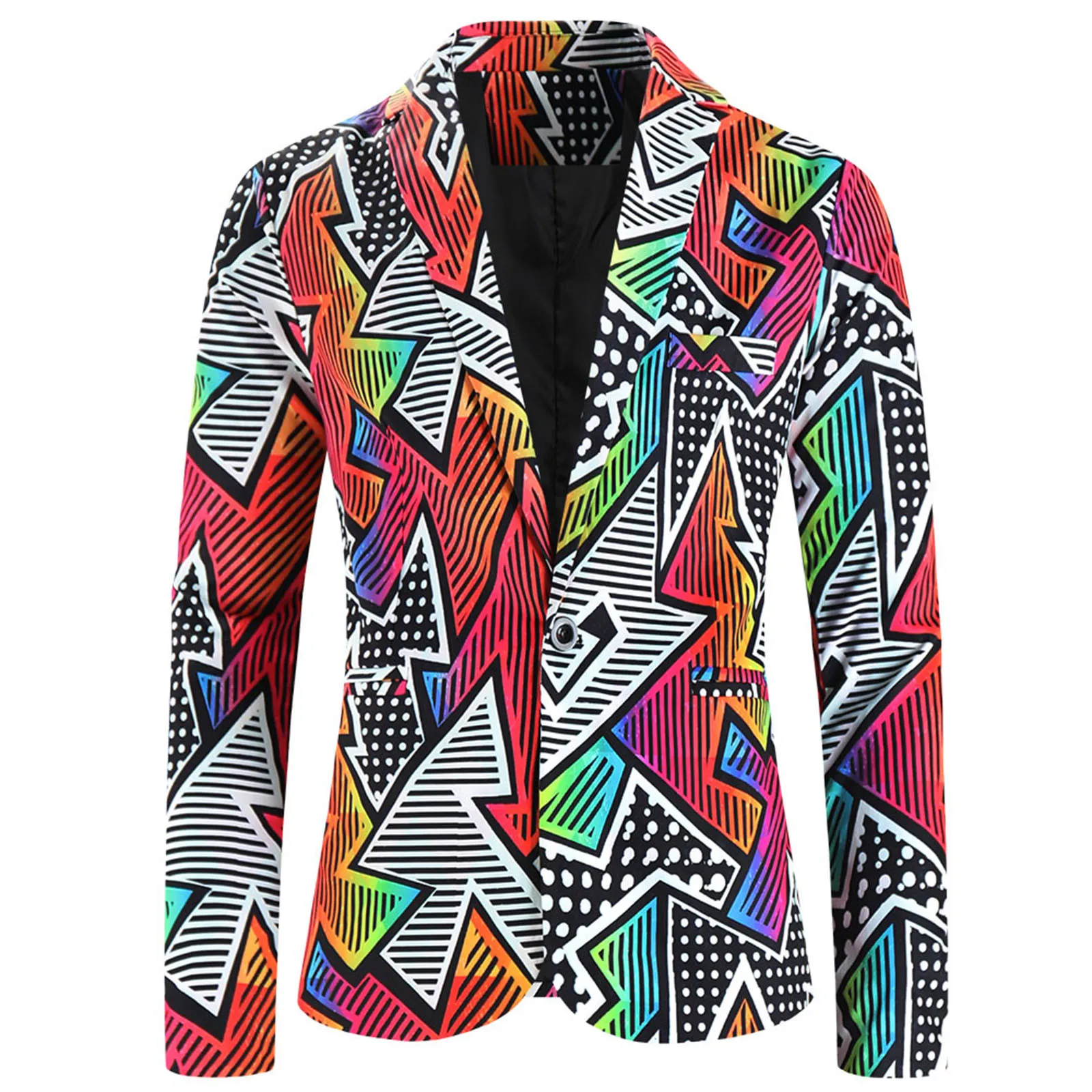 S94b3487bf1ca4a4b9f03b6a77101abe7R Men's Printed Blazer Coat Slim Fit Long Sleeve Casual Business Jacket