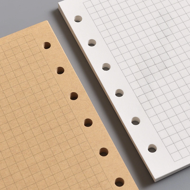 A7 Spiral Binder Loose Leaf Notebook Refill - Grid, Blank, Lined Pages for Creative Journaling & Planning