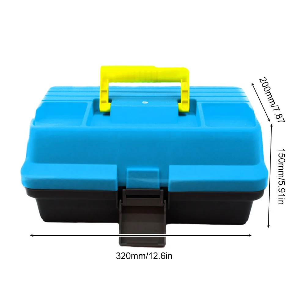 3-Layer Folding Fishing Gear Box Portable Storage Tool Box Multipurpose Fishing Toolbox with Handle for Tackle Storage