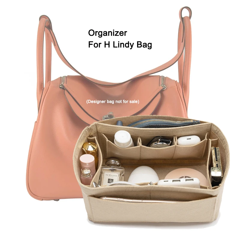 Felt Insert Organizer Bag For Lindy Handbag Mini 26 30 34,Makeup Women's Tote Travel Inner Portable Cosmetic Storage Bags,Custom customize monogram tote bag big mama mini canvas handbag travel bags personalised chain handbag stripe shopper shoulder tote