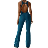 Sexy Elegance Hollow Backless Long Sport Jumpsuits Women One Piece Gym Outfit Sleeveless Yoga Fitness Overalls White Black Brown - Image 3