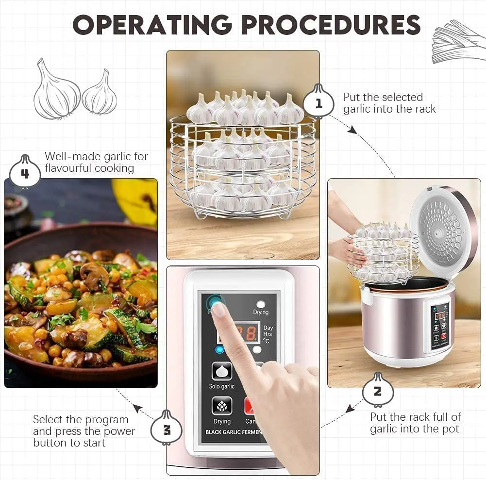 5L Black Garlic Fermenter Fully Automatic Intelligent Control Garlics Maker Multiple Clove Garlic Pot 3