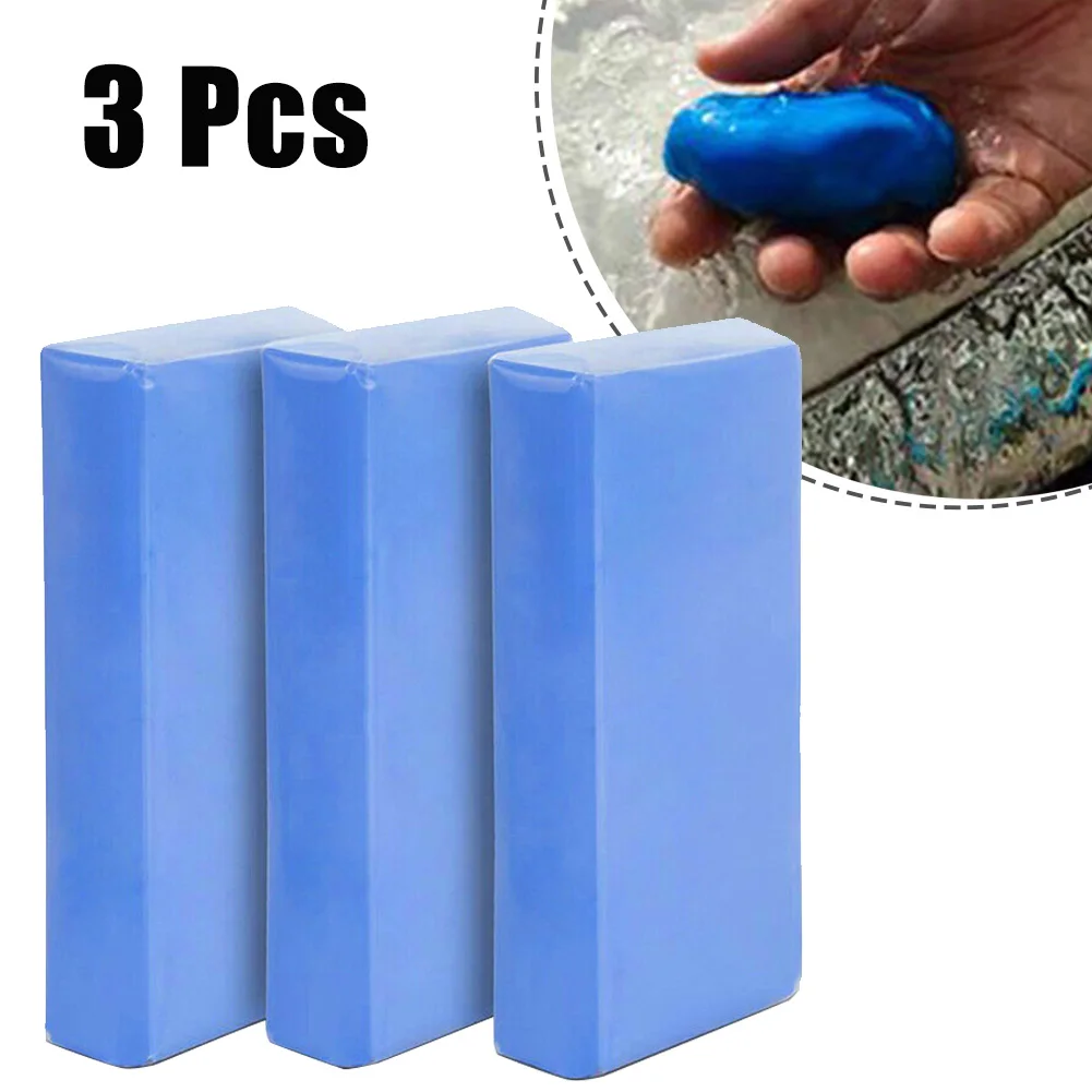 3x Clay Cleaning Bar Tools Car Detailing Waxing Polish Treatment Fine Grade Blue For Car Wash Maintenance Accessories