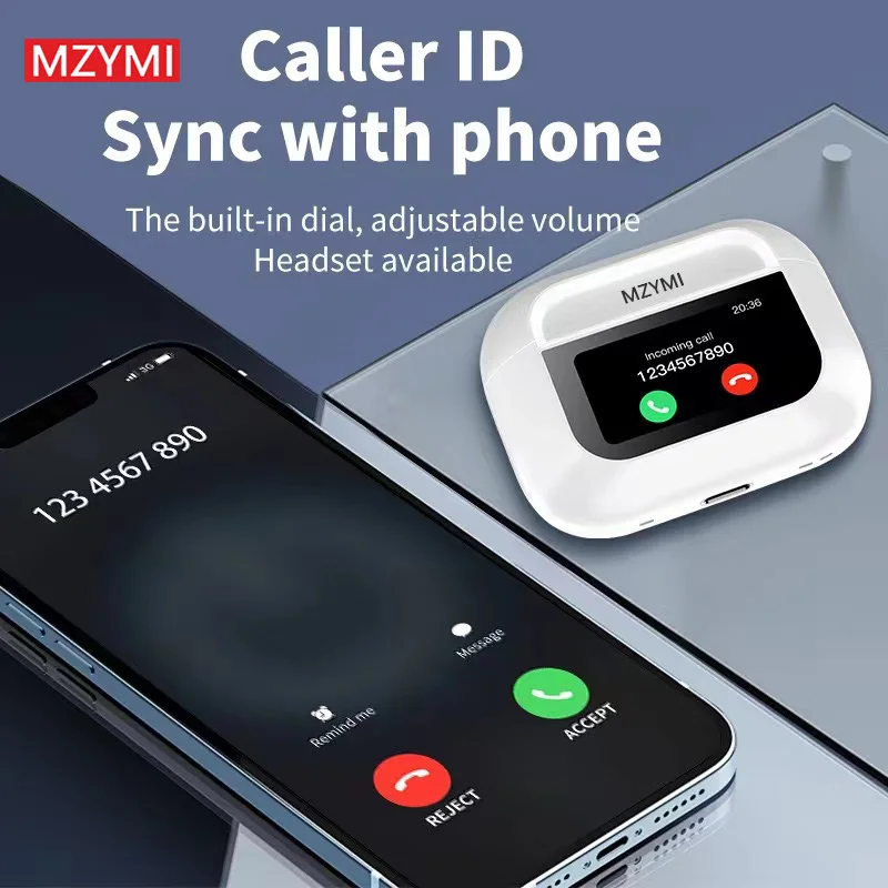MZYMI A8 Pro Bluetooth5.4 Touch Control bluetooth earbuds Sports Active Noise Reduction Earphone Built in Mic With LED