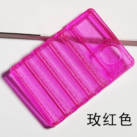 Multicolor Acrylic Crystal Cosmetic brush holder Nail Art Brush Holder Display Stand Rest Tools for 5pcs Gel Brush Pen