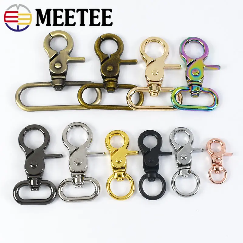 5Pcs 10-50mm Metal Buckles Strap Hanger Swivel Clasp Hooks Lobster Dog  Collar Trigger Snap Webbing Key Rings Bag Accessories