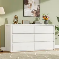 Farmhouse 6 Dresser, Anti-Tip Wooden Storage Cabinet With Drawers  For Bedroom, Living Room & Hallway 4