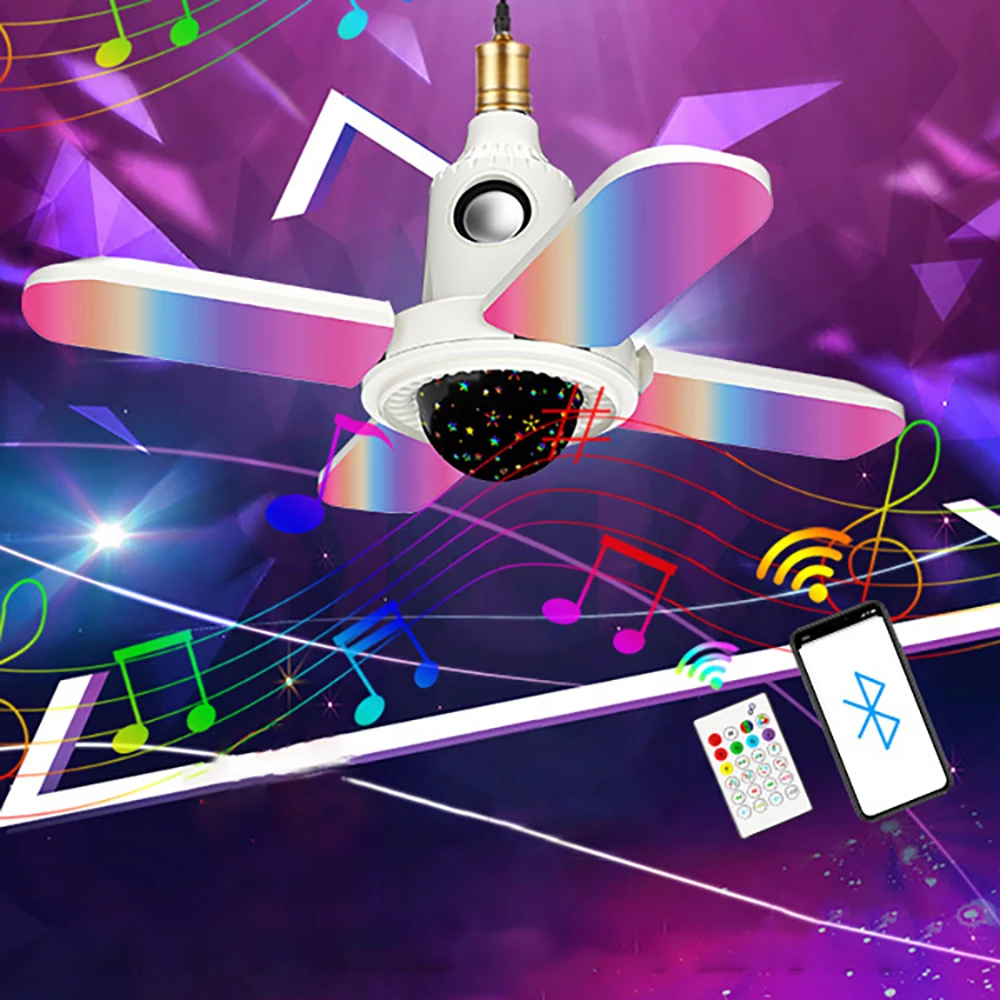 Rgb Pieghevole Disco Ball Light Led Bluetooth Music Party Decoration Lights E27 Wedding Christmas Festival Light Ballroom Ktv Light