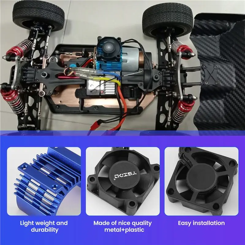 B24B 모터 히트 싱크 커버 Wltoys 용 냉각 팬 144001 124019 124018 124016 104001 RC 자동차 540 550 3650 모터 히트 싱크