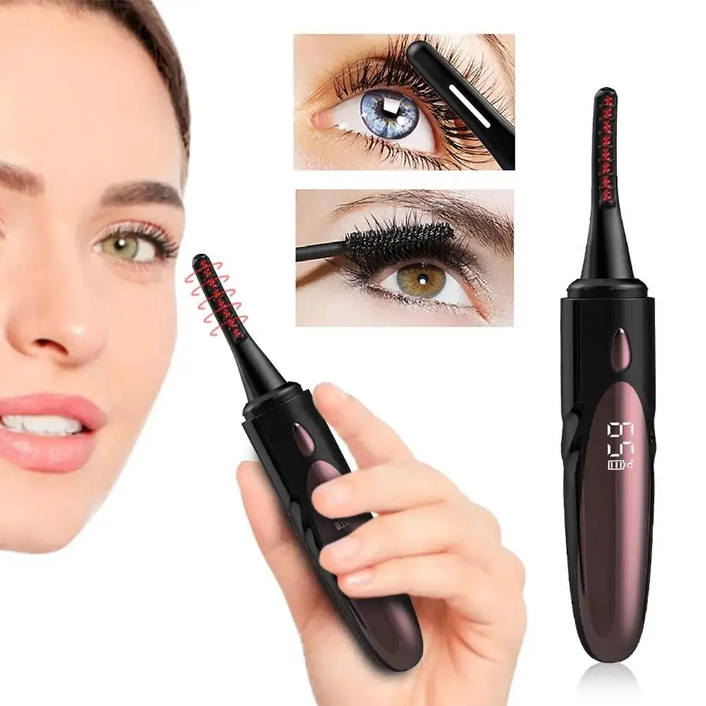 

Electric Heated Eyelash Curler USB Rechargeable Eyelashes Long Lasting Curler Natural Eyelash Heating Curler Quick Makeup I8U2