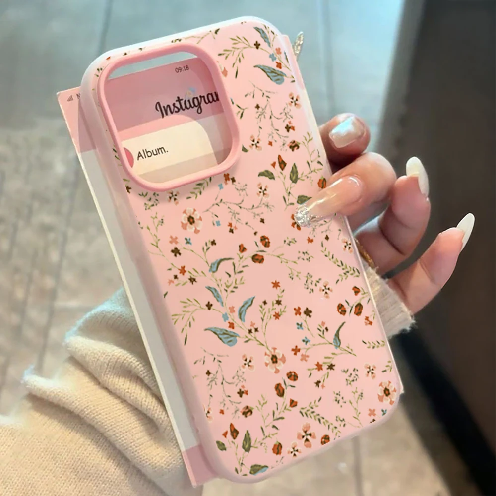 Small Floral Print Silicone Phone Case Cover