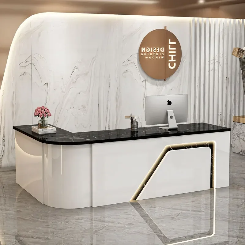 Beauty Salon Reception Desk Small Simple Checkout Table Cashier Counter Desk Office Mostrador Negocio Commercial Furniture