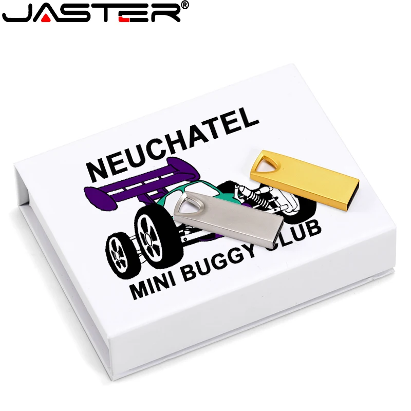 Free Custom Logo Metal Pen Drive 128GB Gift Box Memory Stick 64GB Real Capacity USB Flash Drive 32GB Free Key Chain U Disk 16GB