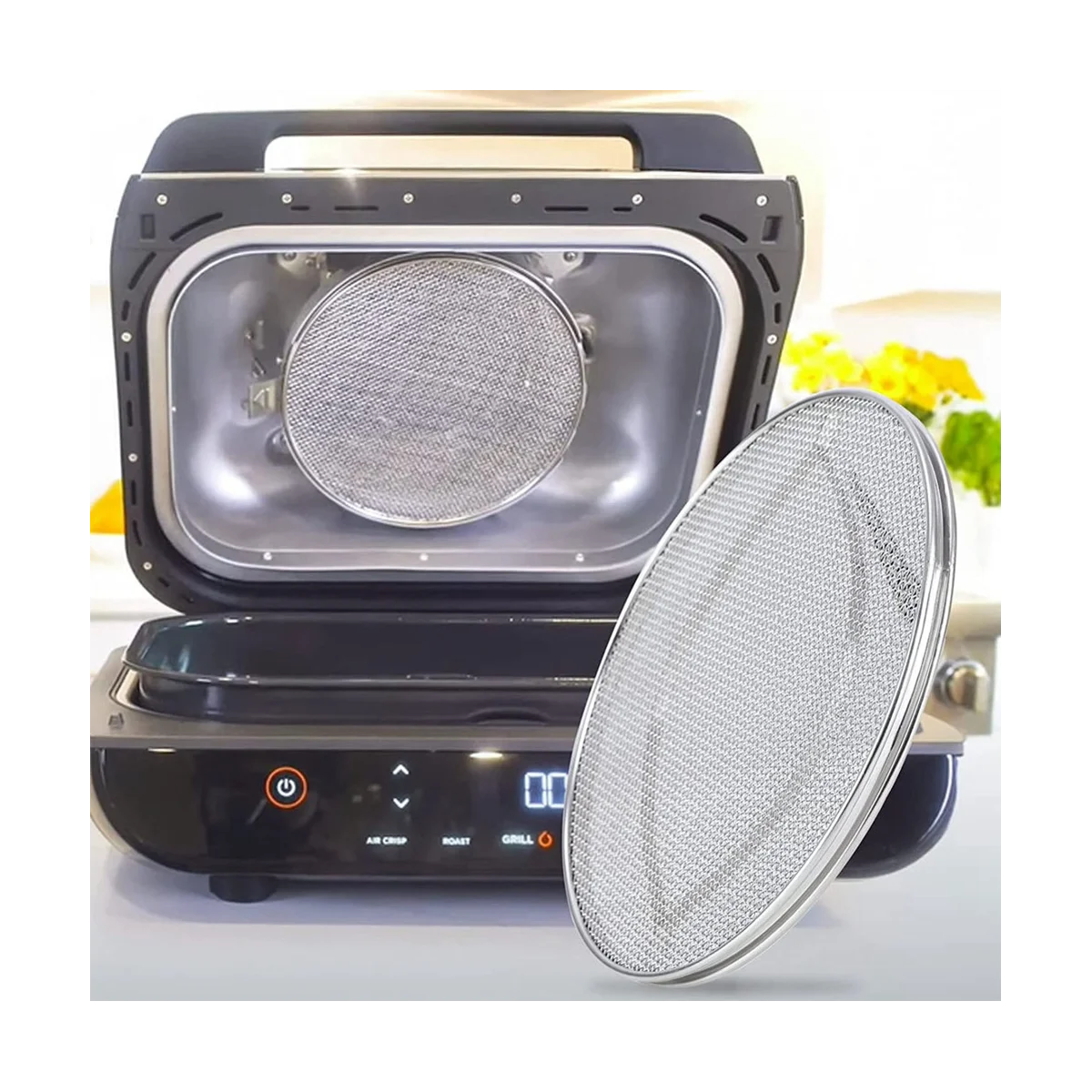 Stainless Steel Splatter Shield splatter shield accessories For Ninja Foodi FG551 Accessories for Ninja Foodi Smart XL 6-In-1 Indoor Grill Reusable