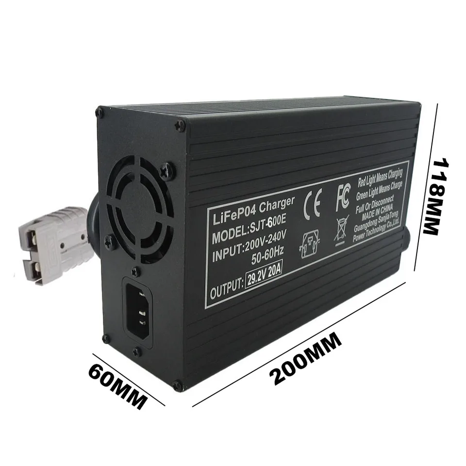 24V 20A LiFePO4 バッテリー急速充電器 8S 29.2V 24 ボルト 50AH 100AH