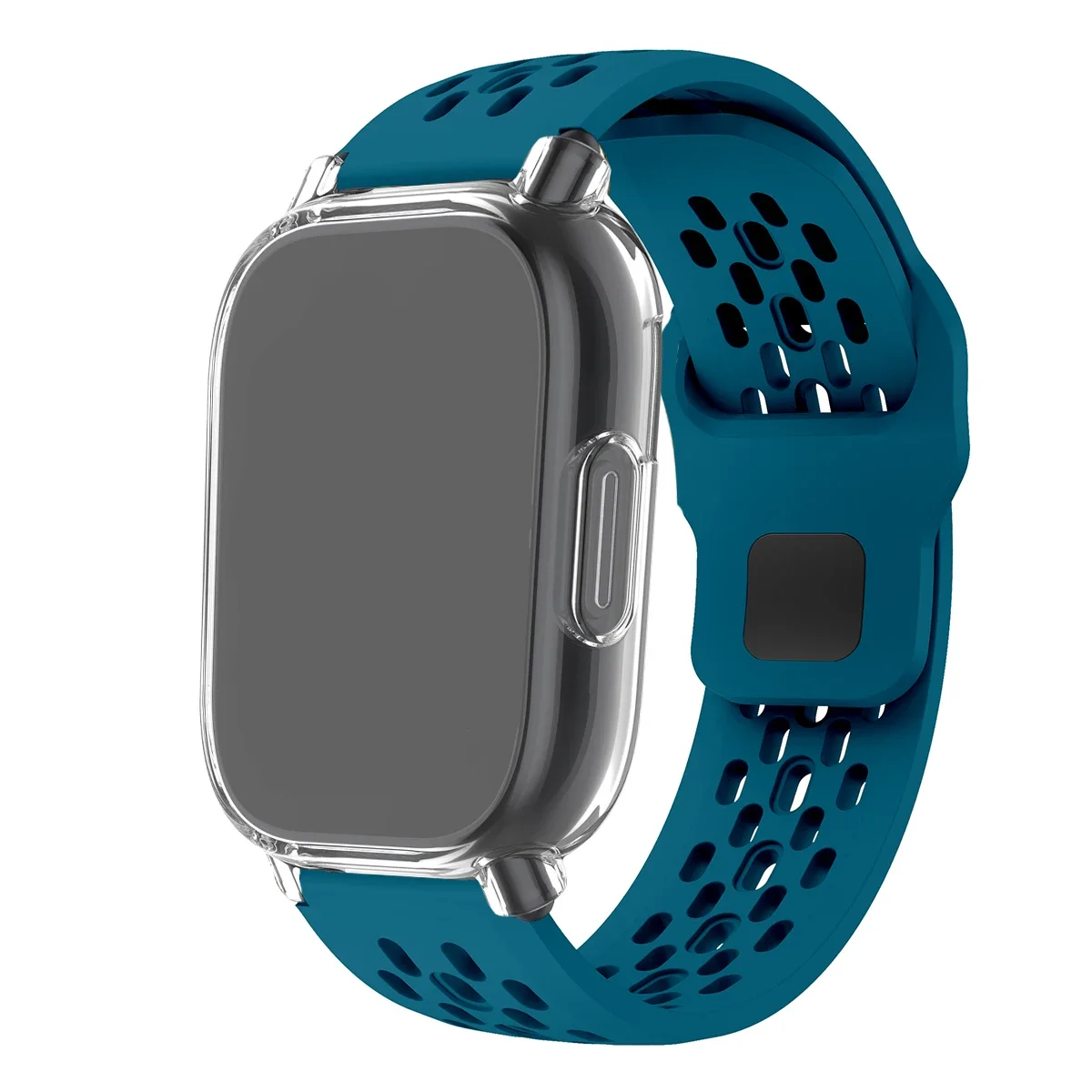 Silicone Strap and TPU Soft Shell Case with Full Cover Screen Protector for Smartwatch - Breathable Sport Band Design