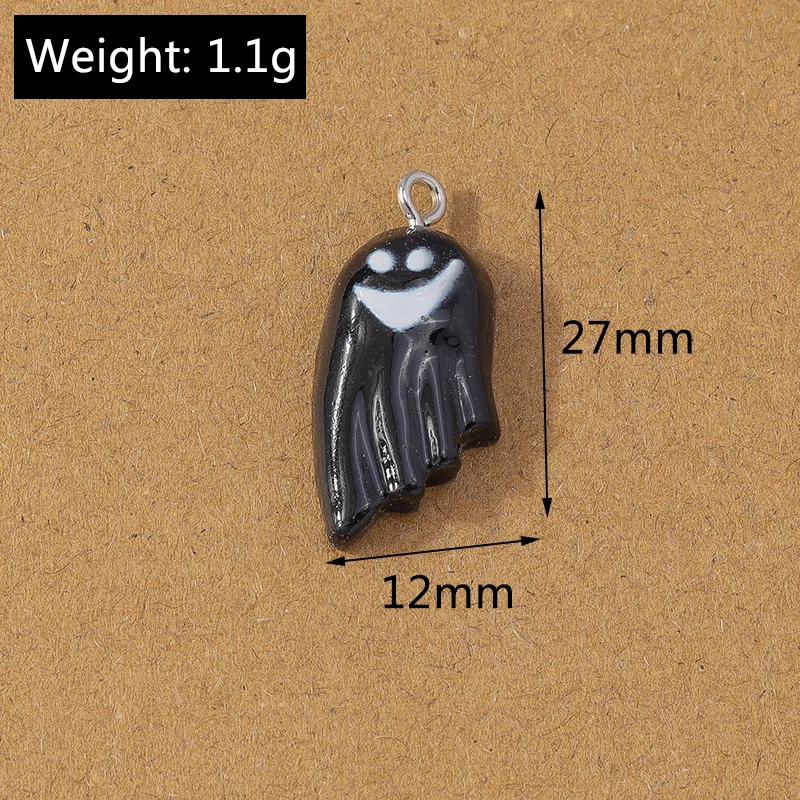 10 Stück süße Harz Halloween Charm Fledermaus Geist Kürbis Anhänger für Ohrringe Halskette DIY Armband Schmuckherstellung Zubehör – Detail 7