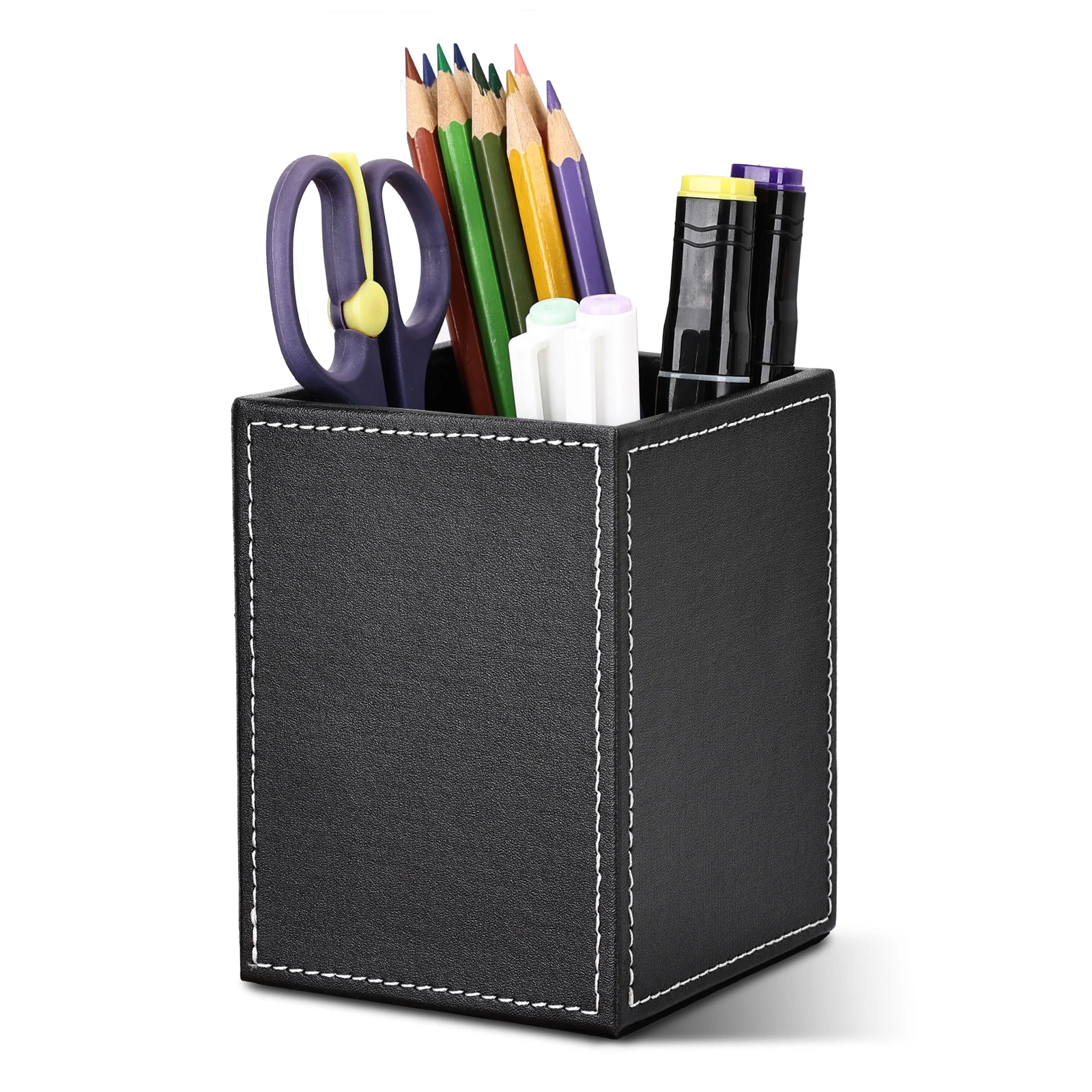 Dexury Office Desk Accessories Set Stationery Organizer Wooden Pen Holder Mouse Pad Tissue Box File Rack Card Holder
