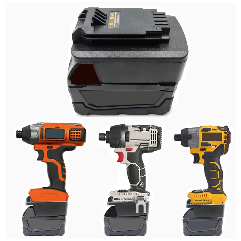 Adattatore Batteria Mil18Bps Per Batteria Agli Ioni Di Litio Milwaukee M 18 18V Per Black & Decker/Porter Cable/Stanley 18V 20V Max Power Tools
