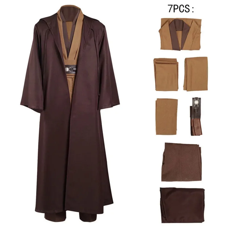 Star And War Cosplay Jedi Costume Obi-Wan Kenobi Halloween Outfit Abbigliamento Per Uomo Bambini Adulti Plus Size Xs-3Xl