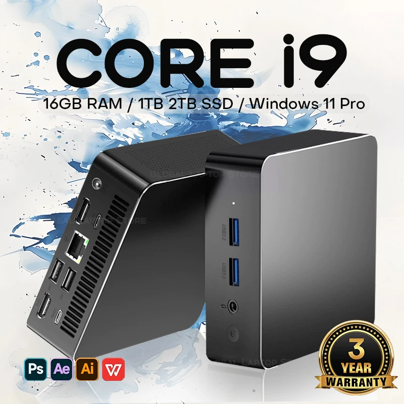 新品未使用ミニPC PC Core i9 8950hk 16GB 1TB Mini PC Windows 11 Intel Core i9 8950HK 16GB DDR4 512GB 1TB