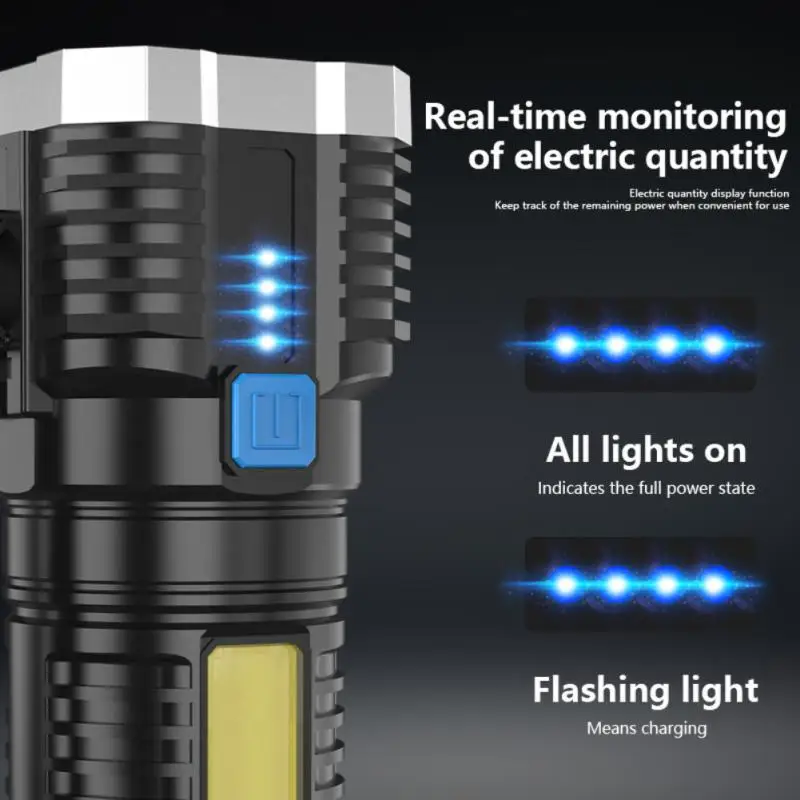 

Уличная лампа для кемпинга из АБС-пластика, встроенный аккумулятор большой емкости, 4 режима освещения, Usb-зарядка, водонепроницаемый светодиодный фонарик, фонарик, лампа