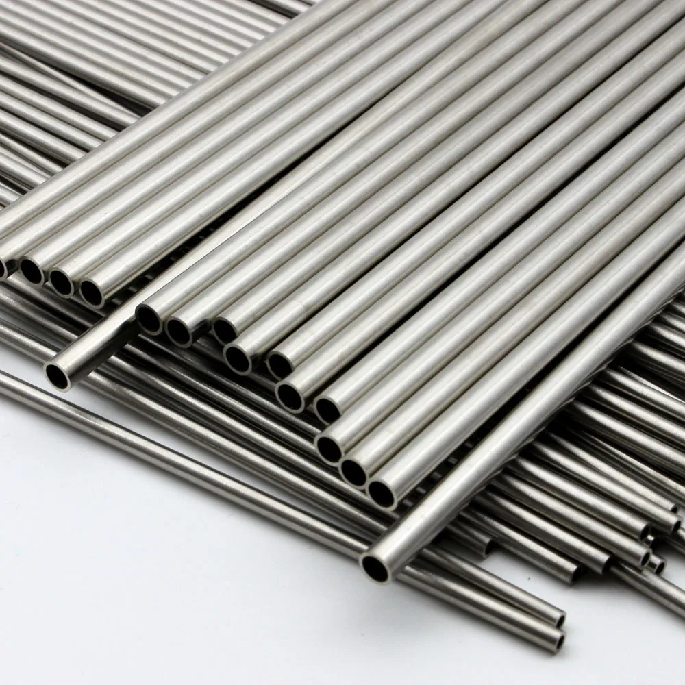 304 Stainless Steel Round Capillary Precision Pipe Straight Tube OD 4-9mm ID 2-8mm Length 100/200/300mm 1-2Pcs