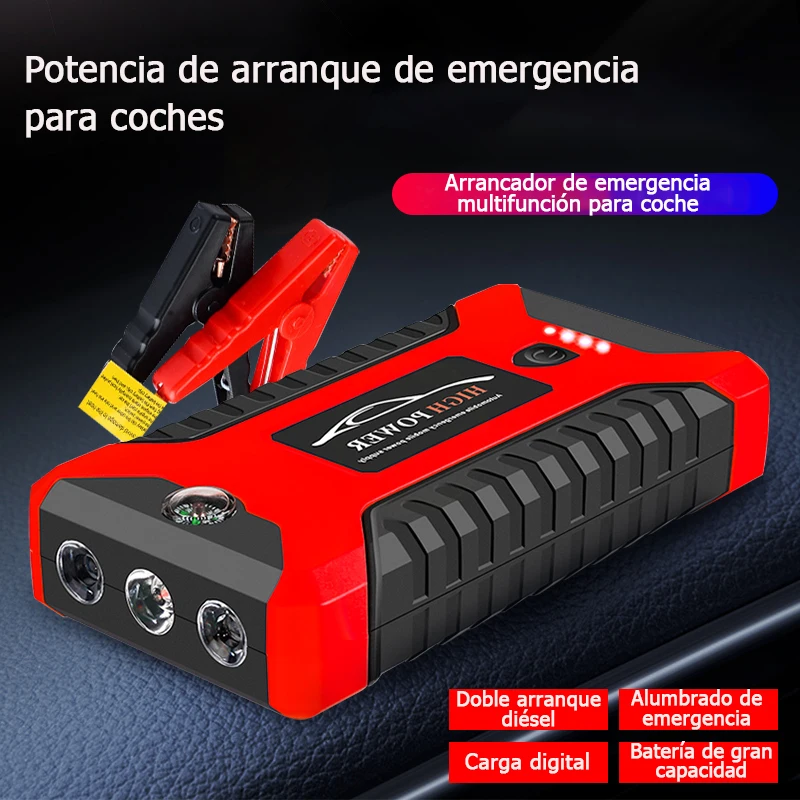 12V Car Jump Starter Power Bank Portable Car Battery Booster Charger  Starting Device Auto Emergency Start-up Lighting