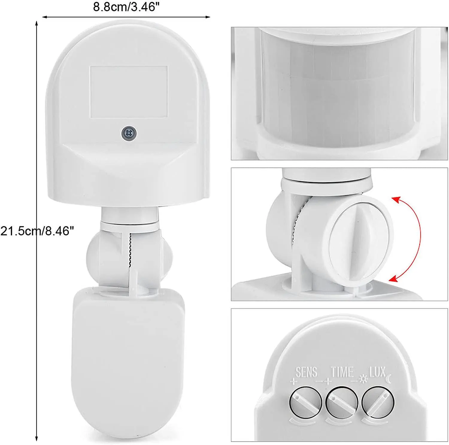 Motion Sensor Switch AC 85V-240V, Automatic Dusk to Dawn Infrared Body Motion PIR Sensor, 180 Degree Motion Sensor Detector