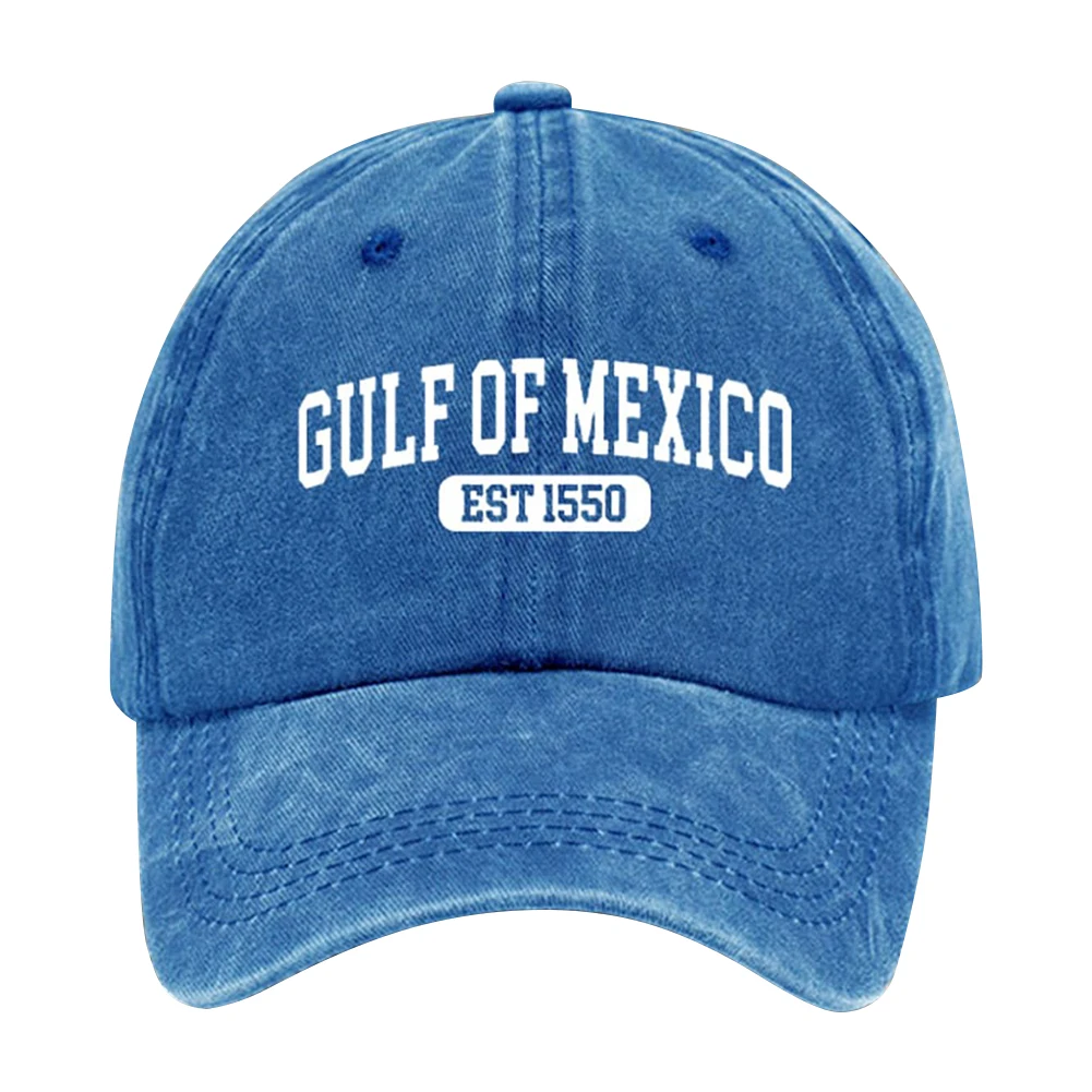 Gulf of Mexico Est 1550 Baseball Cap Vintage Golf Dad Hat Washed Cotton Trucker Hat Adjustable Sports Sun Men Women Cap