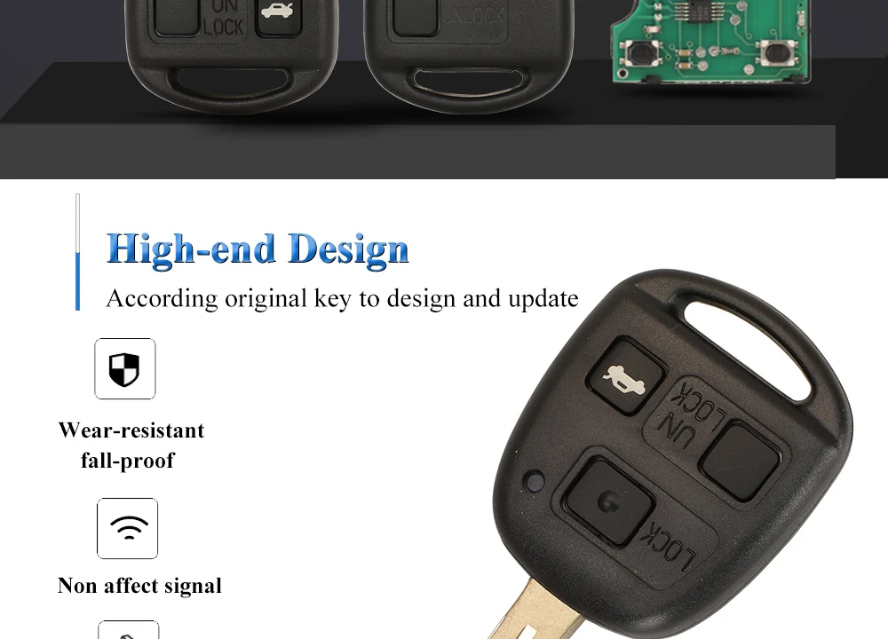 Keyforkess per Lexus Fob P/N: 50171 ASK 433MHz 4D68 Chip telecomando testa chiave auto 3 pulsanti TOY48 sostituzione lama non tagliata - S94b47ff5d5d04dc19dc2a7c19669c1cc4