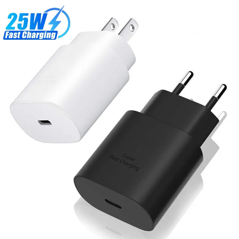 

For Samsung Galaxy S20 S21 S22 S23 Ultra Note 20 Super Fast Charger 25W USB C PD Wall Power Adapter With Type C CABLE