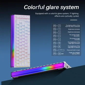 NK68 Mixed Light Mechanical Keyboard Full Keys Hot Swappable