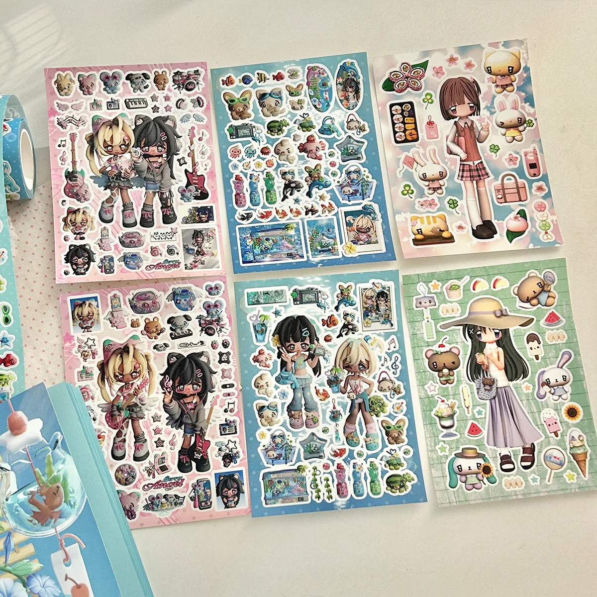 6 adet Sevimli Karikatür Karakter Çıkartmaları Scrapbooking Dergisi DIY Zanaat Dekor için